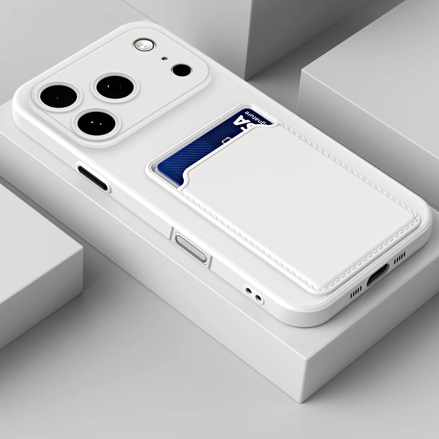 Eksklusivt Silikondeksel med Kortslot – Passer iPhone 17, 16, 15, 14, 13, 12 og 11