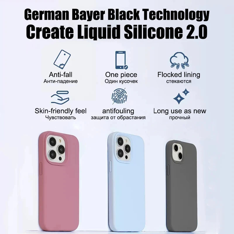 Luxury Shockproof Silikondeksel til iPhone 11–17 (Alle Modeller)
