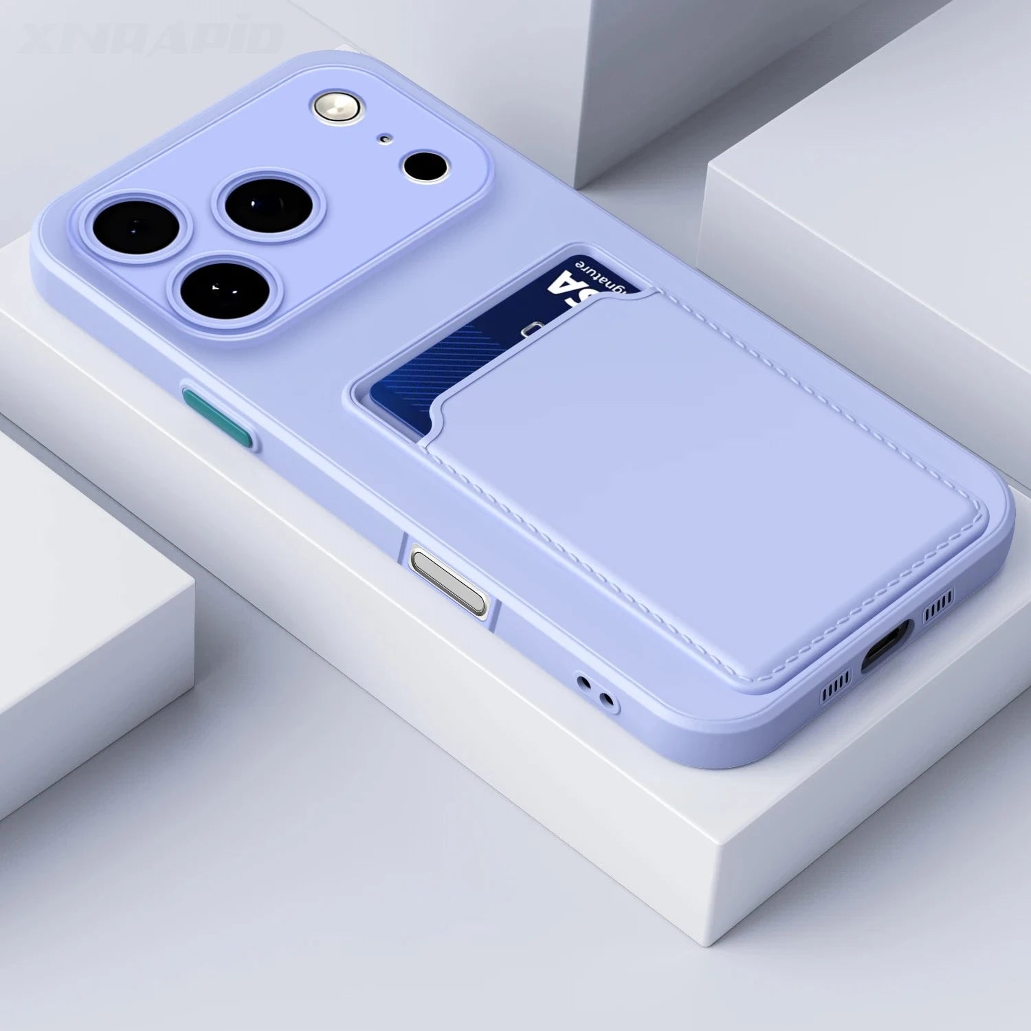 Eksklusivt Silikondeksel med Kortslot – Passer iPhone 17, 16, 15, 14, 13, 12 og 11