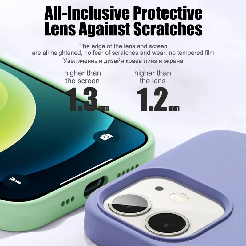 Luxury Shockproof Silikondeksel til iPhone 11–17 (Alle Modeller)