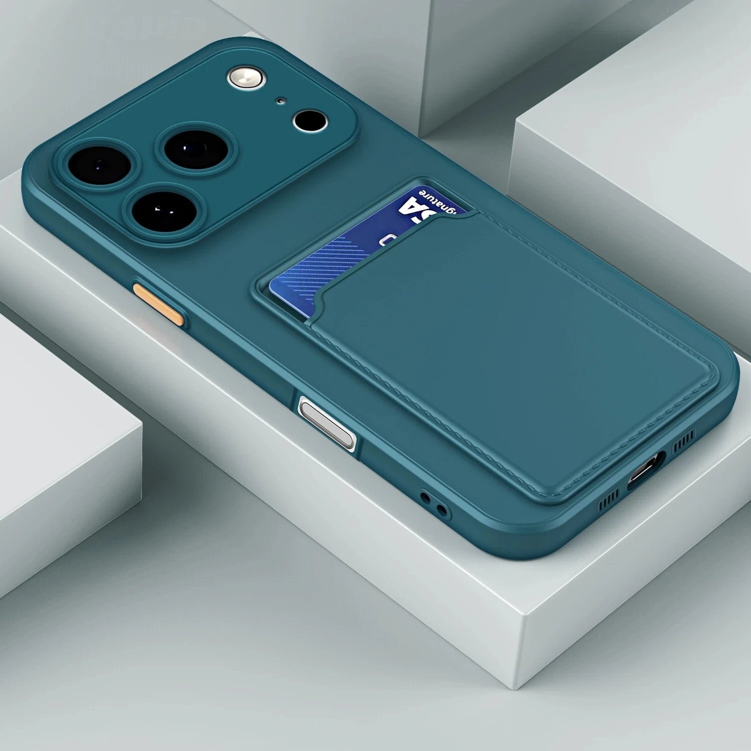 Eksklusivt Silikondeksel med Kortslot – Passer iPhone 17, 16, 15, 14, 13, 12 og 11