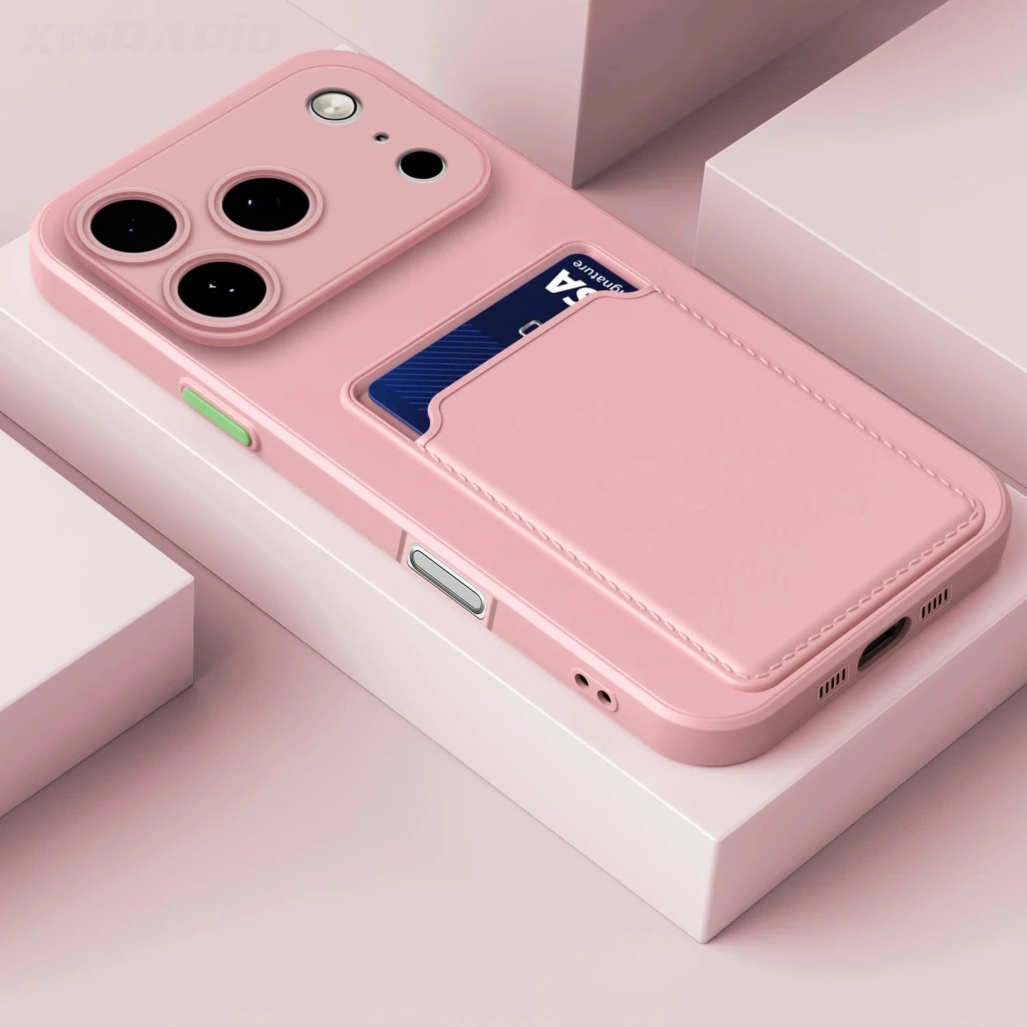 Eksklusivt Silikondeksel med Kortslot – Passer iPhone 17, 16, 15, 14, 13, 12 og 11