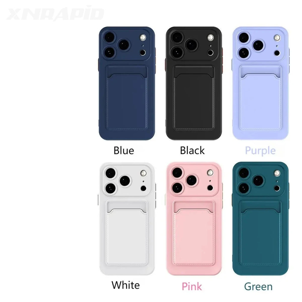 Eksklusivt Silikondeksel med Kortslot – Passer iPhone 17, 16, 15, 14, 13, 12 og 11